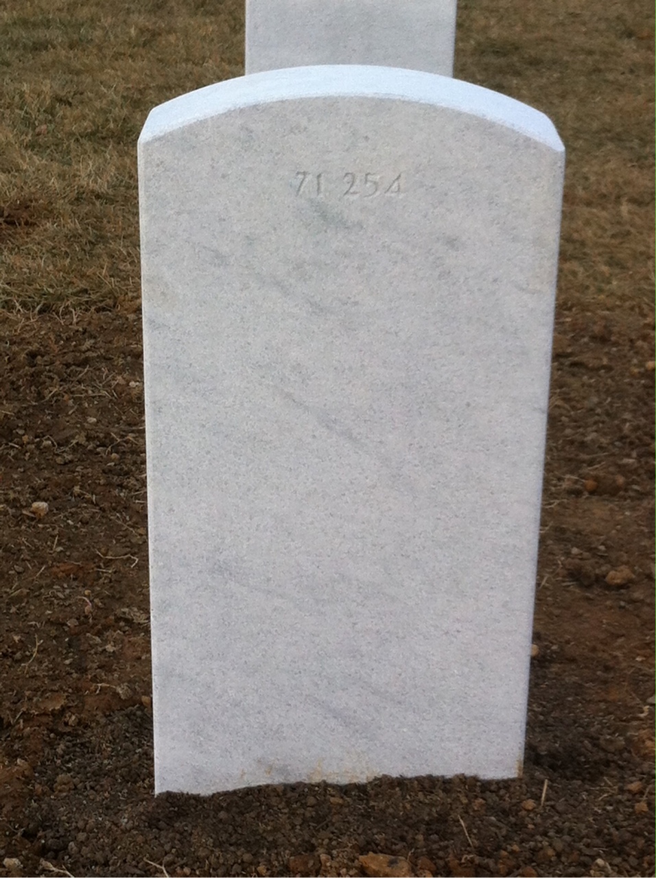 Back of headstone — Wilmer F Borger