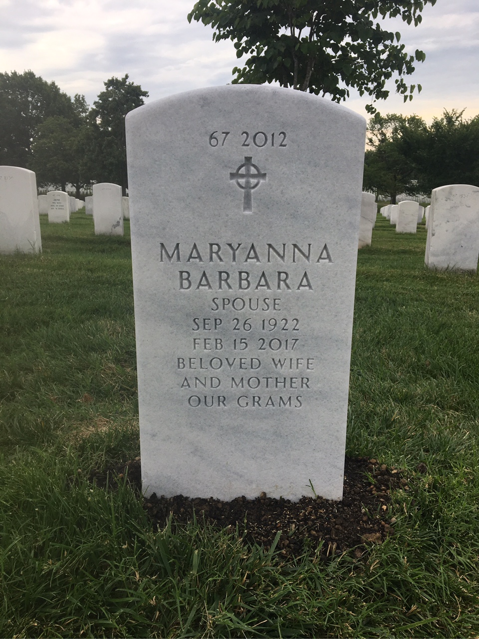 Back of headstone — Ambrose Mckeon