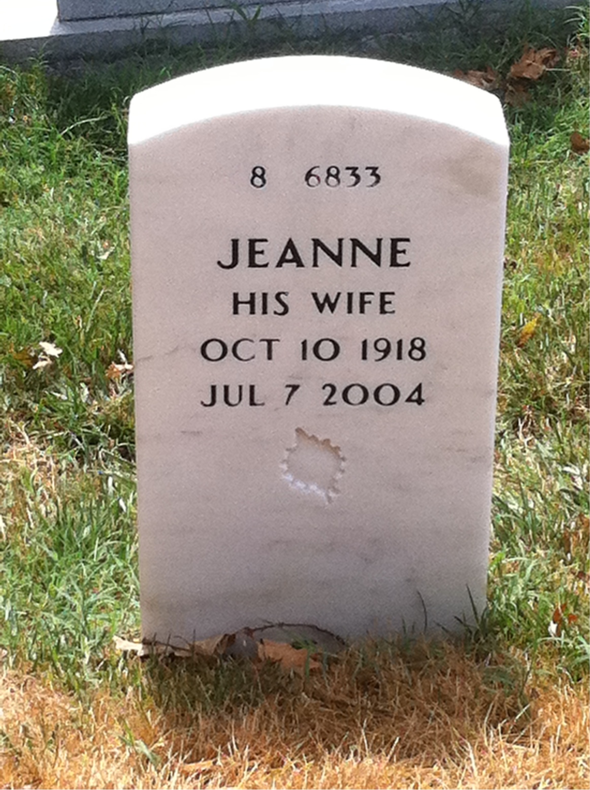 Back of headstone — William Bender
