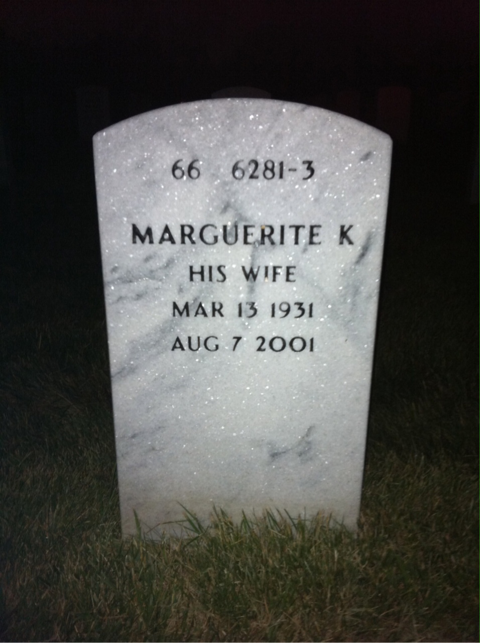 Back of headstone — Birtrun Kidwell