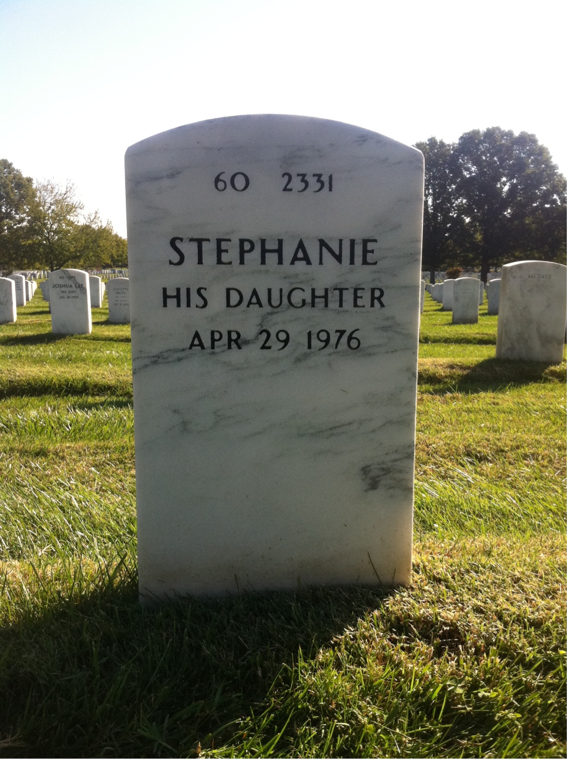 Back of headstone — Albert Hranj