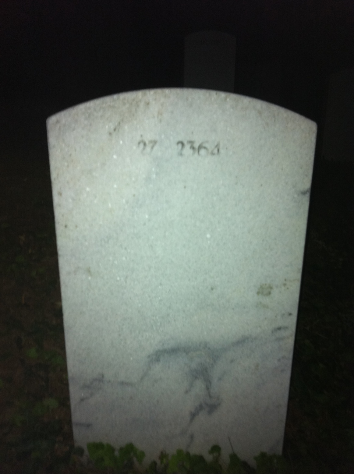 Back of headstone — Joseph Myers