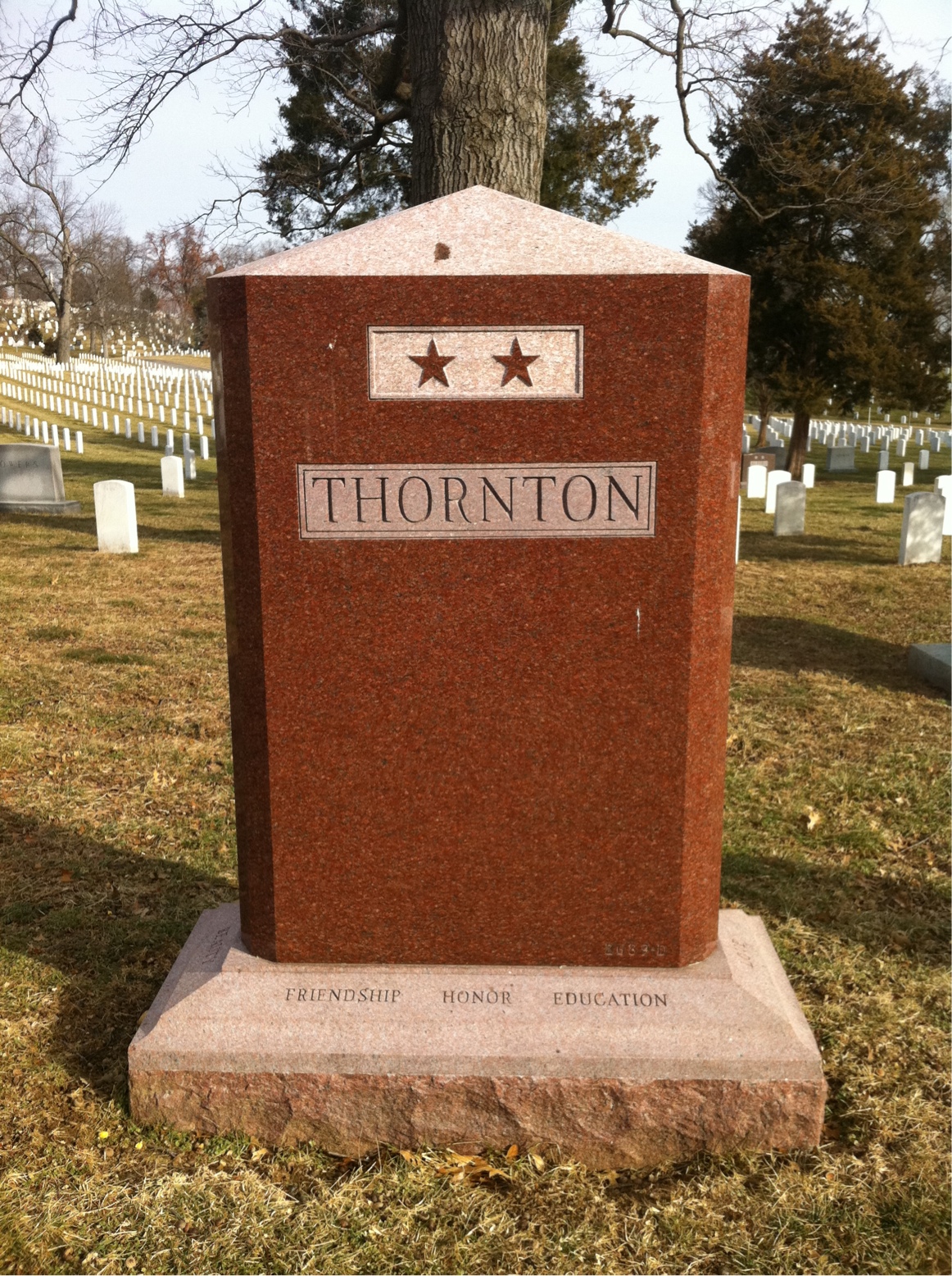 Back of headstone — William Nelson Thornton