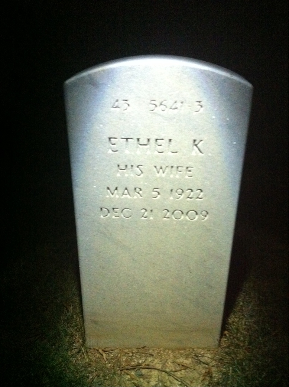 Back of headstone — William Baier