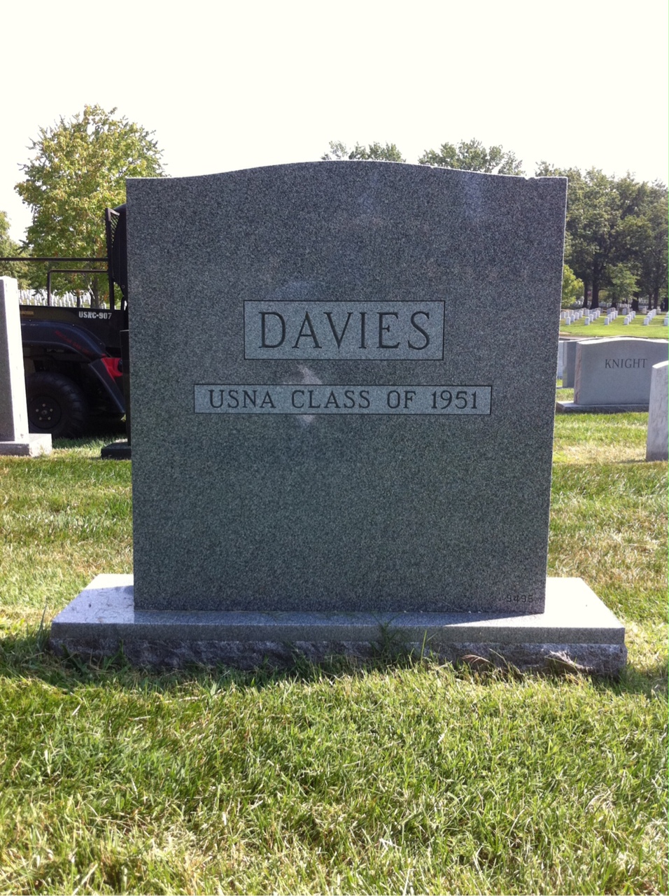 Back of headstone — William Davies