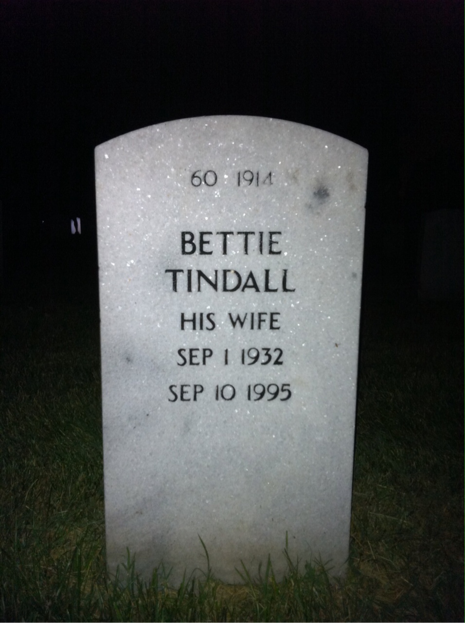 Back of headstone — Daniel Peckham