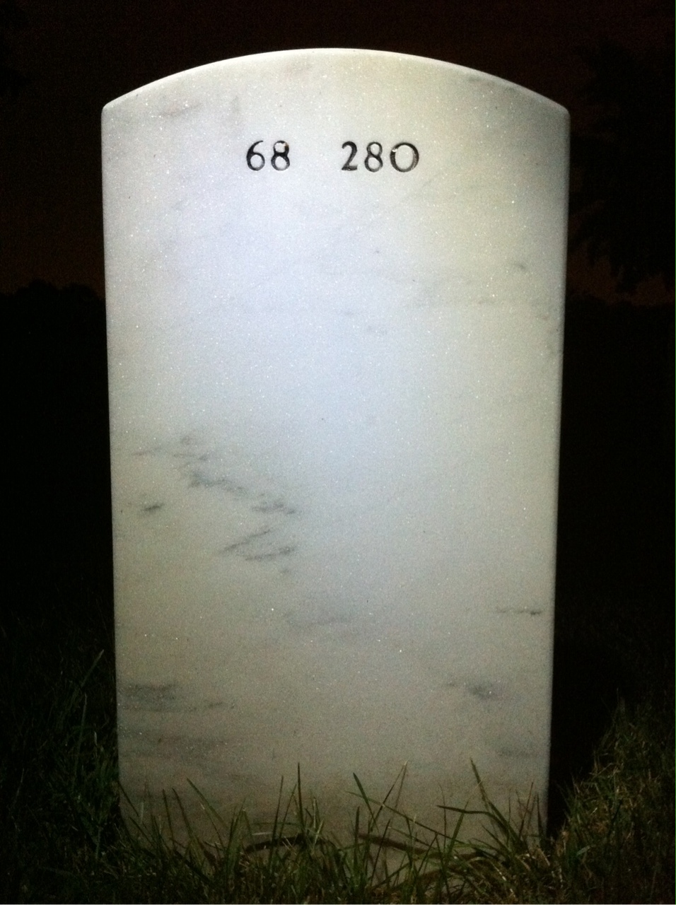 Back of headstone — Errol Honaker