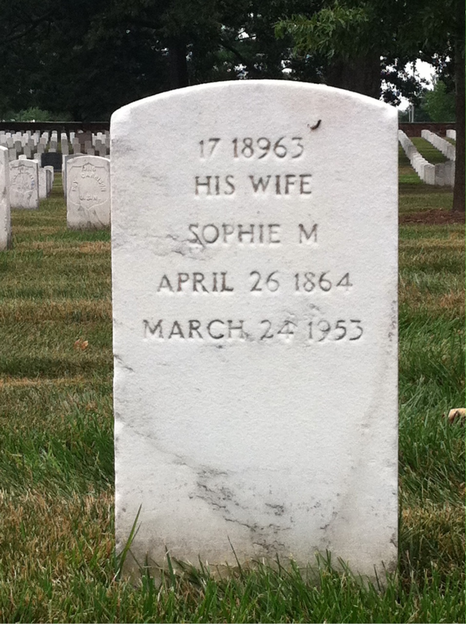 Back of headstone — Richard Muller