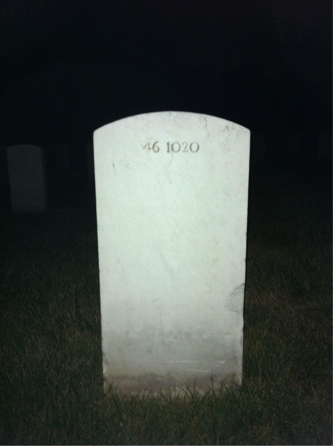 Back of headstone — Frederick Money
