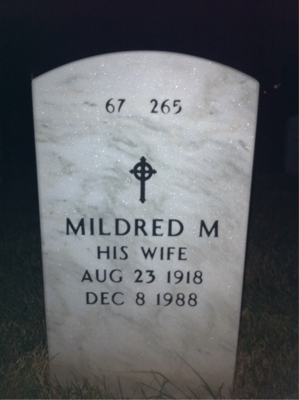 Back of headstone — Wilmer Cressman
