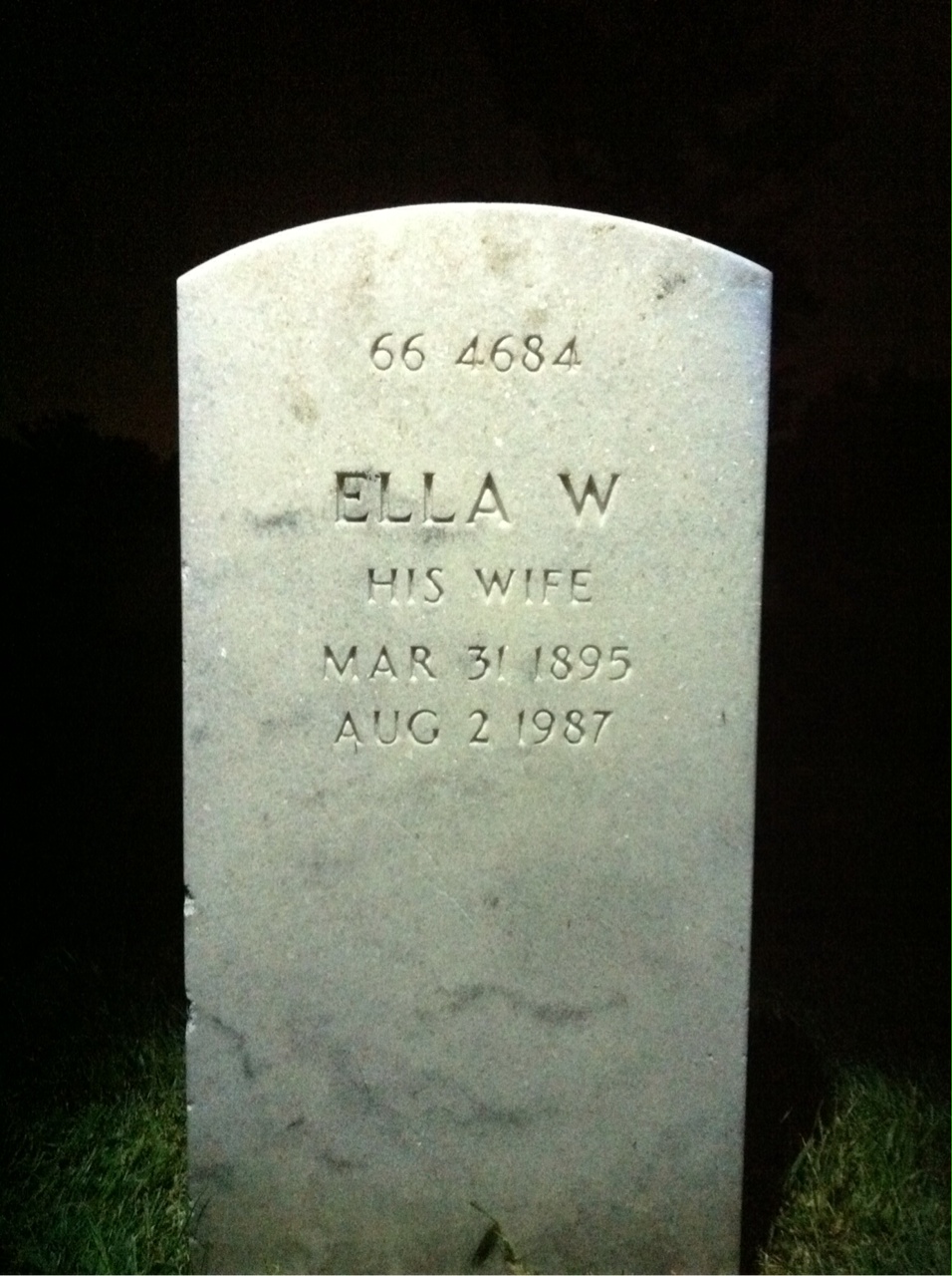 Back of headstone — William Fred Rehm