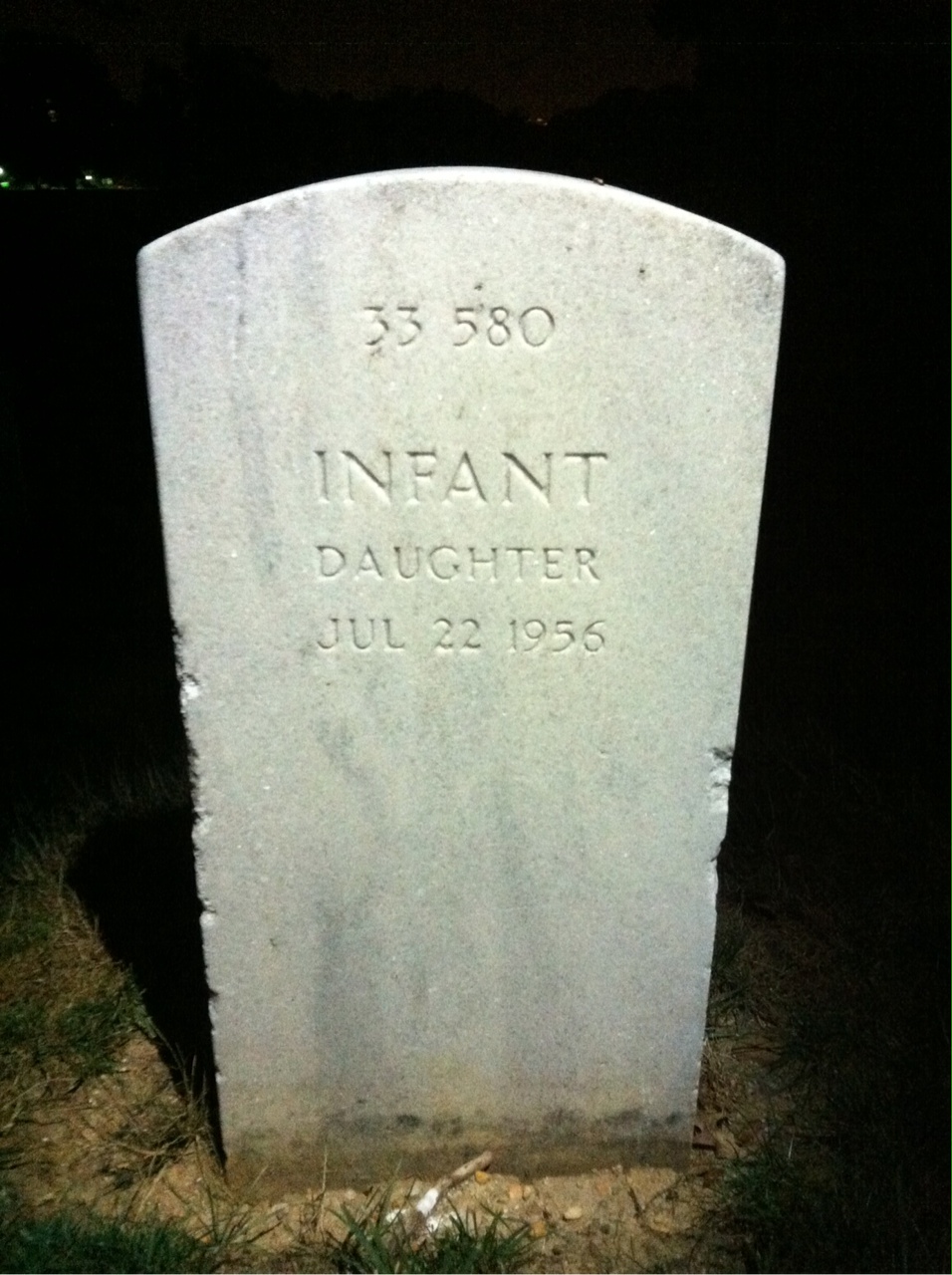Back of headstone — Benard Minor