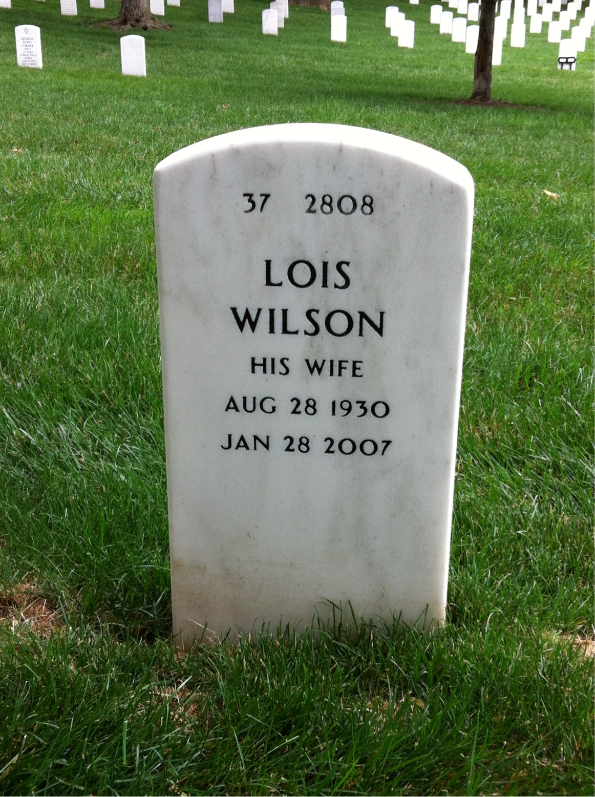 Back of headstone — Charles Allport