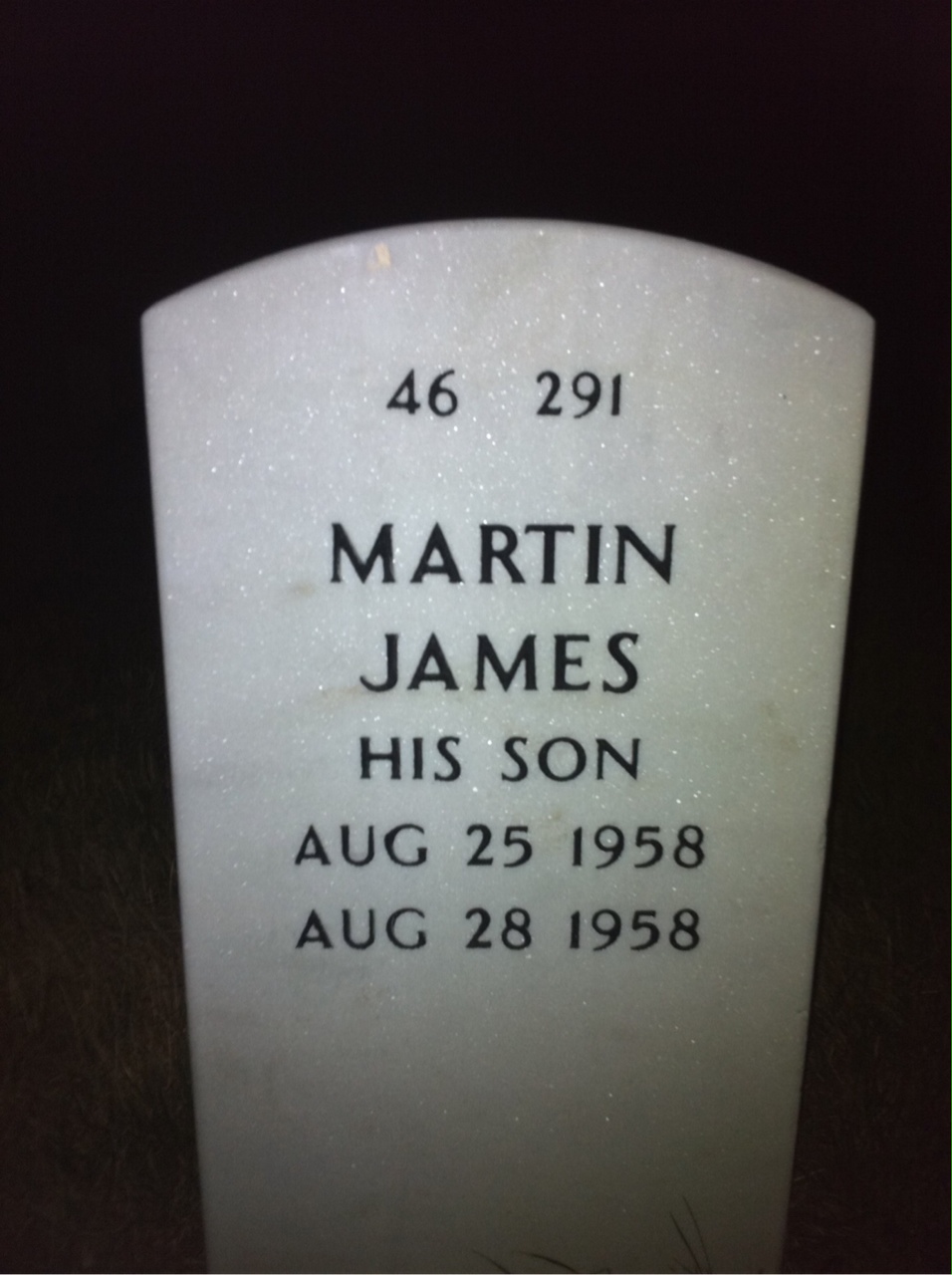 Back of headstone — Charles Skelly