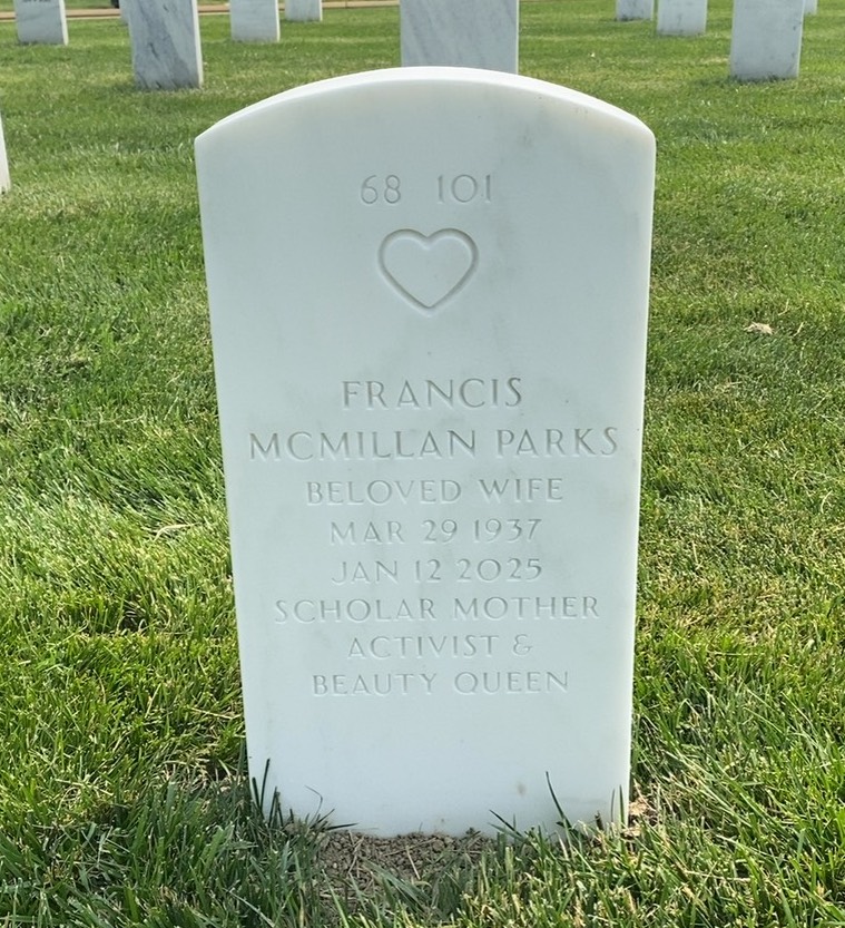Back of headstone — Donald Parks