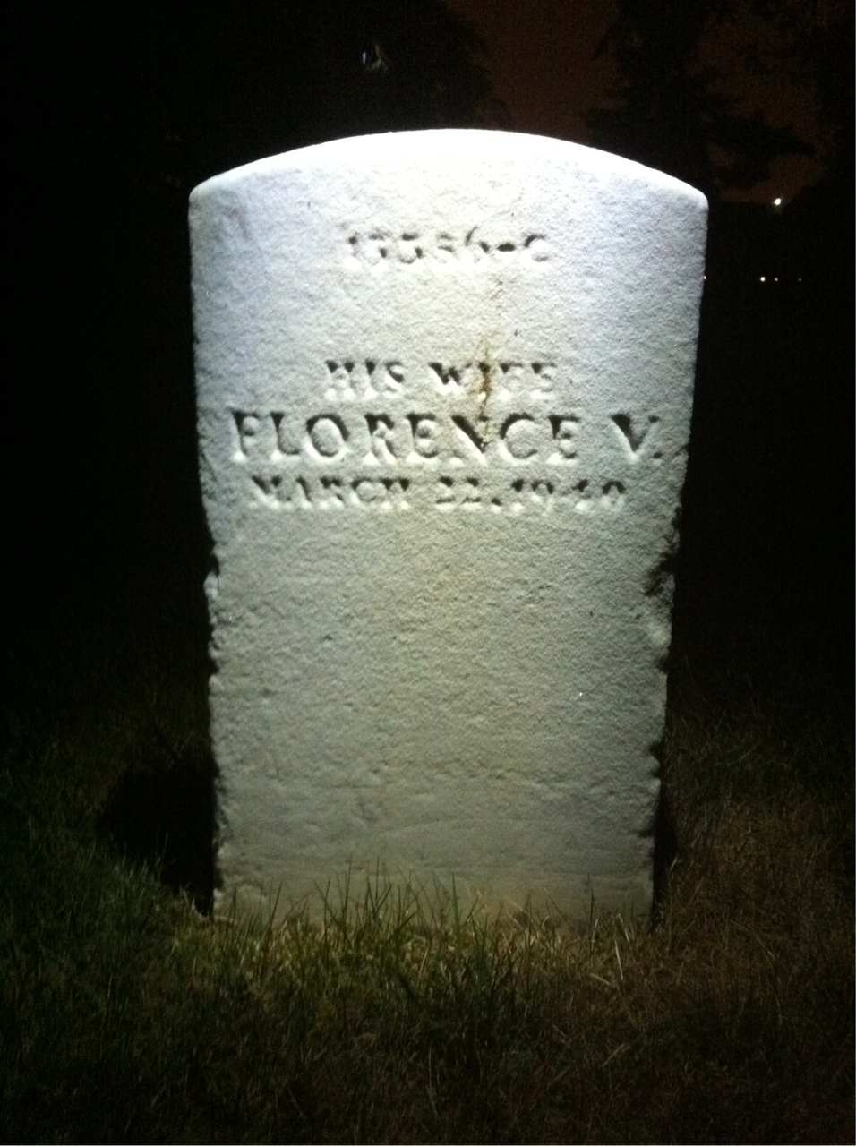 Back of headstone — Florence Zychlinski