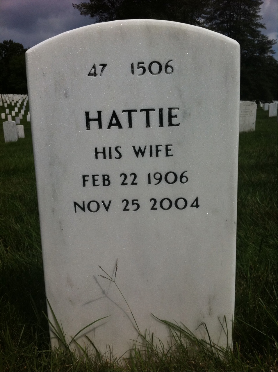 Back of headstone — William Marshall