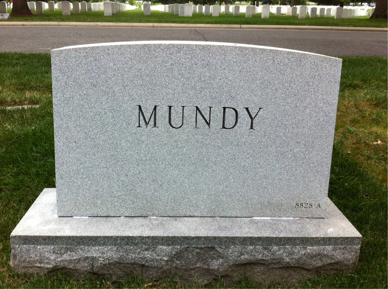 Back of headstone — Robert Mundy