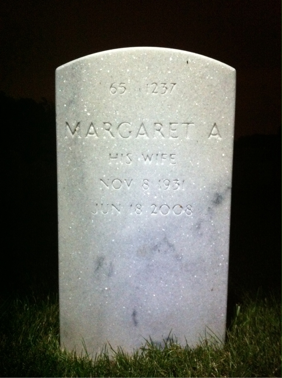Back of headstone — Robert Morris