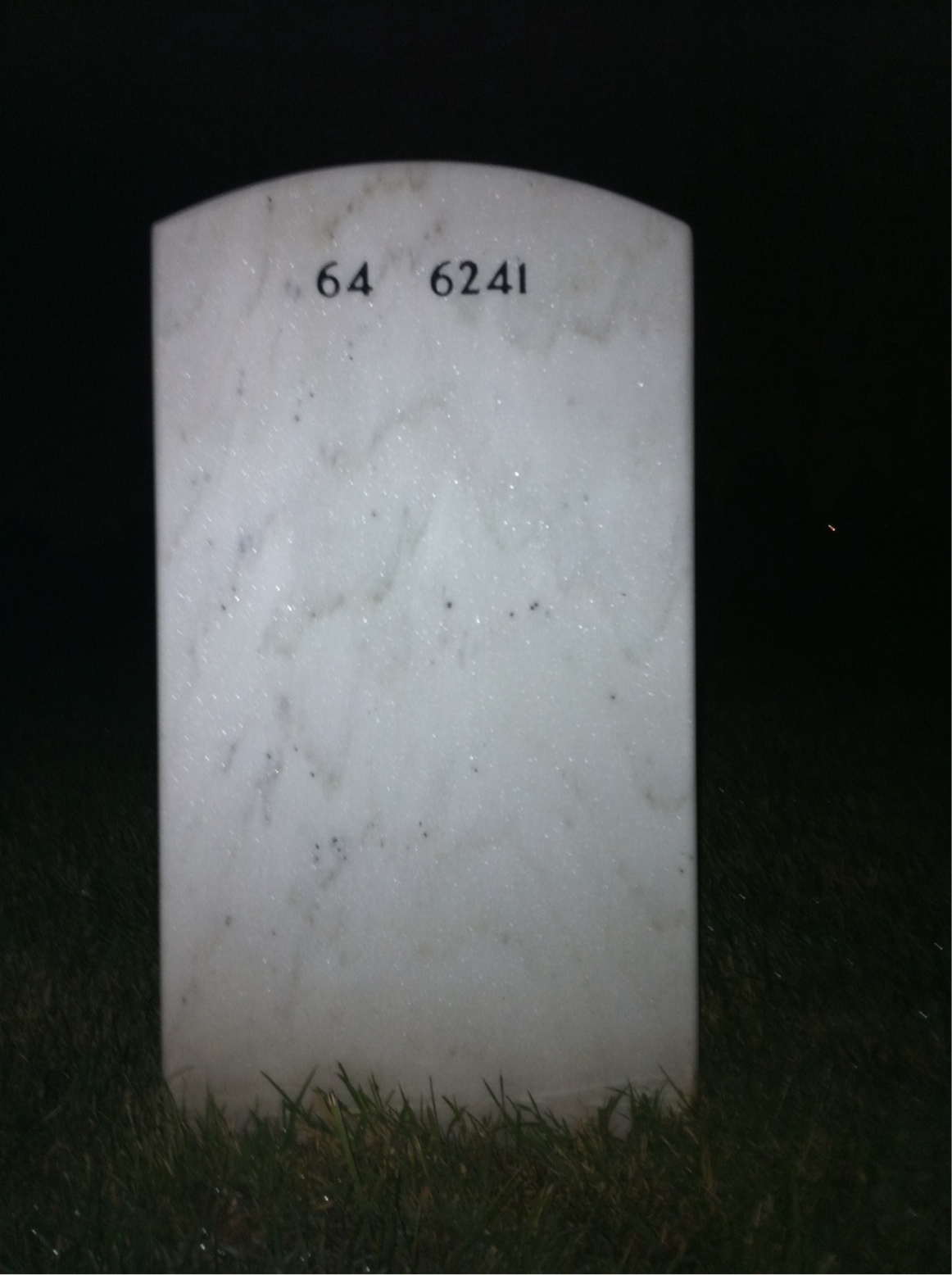 Back of headstone — William Sorg