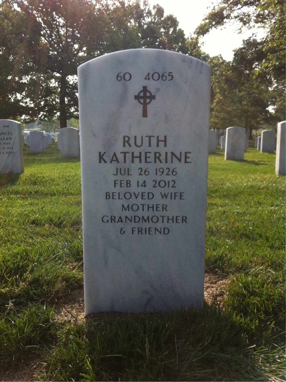 Back of headstone — Frederick Earl Schulte