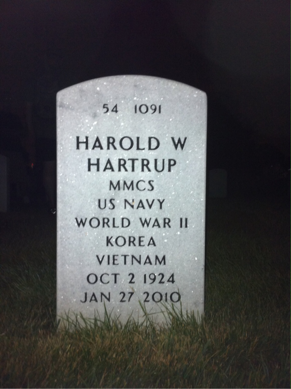 Back of headstone — Anna Hartrup