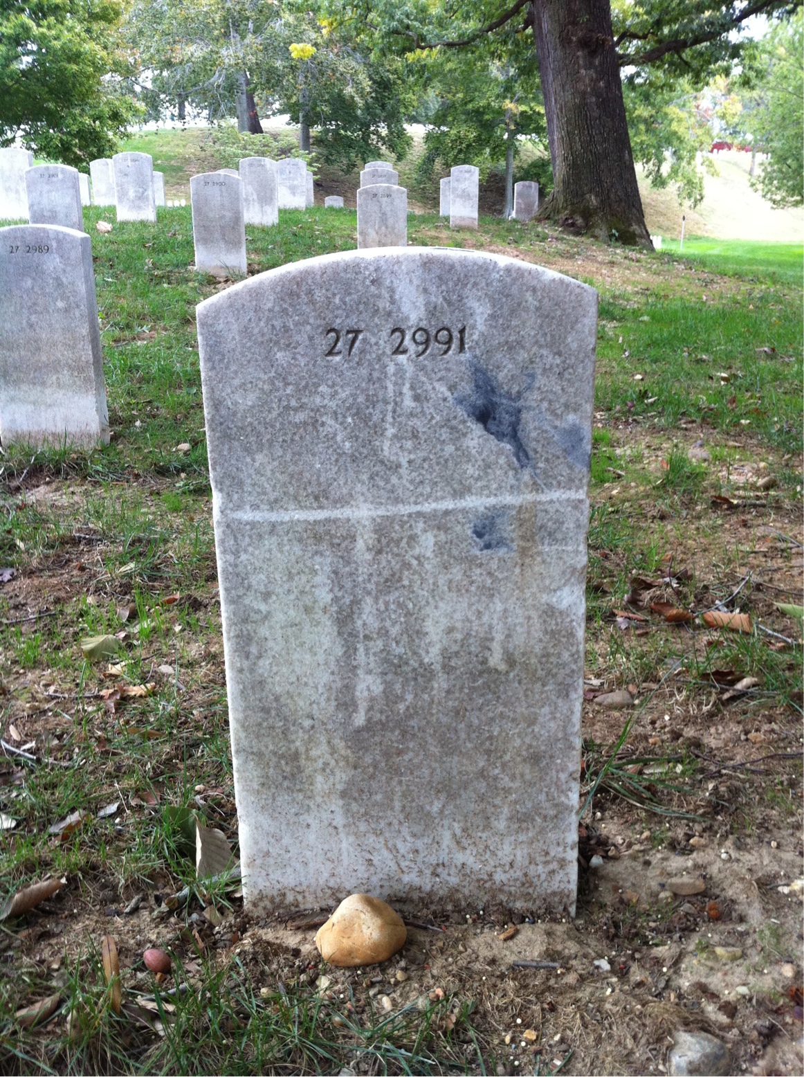 Back of headstone — Rose Acres