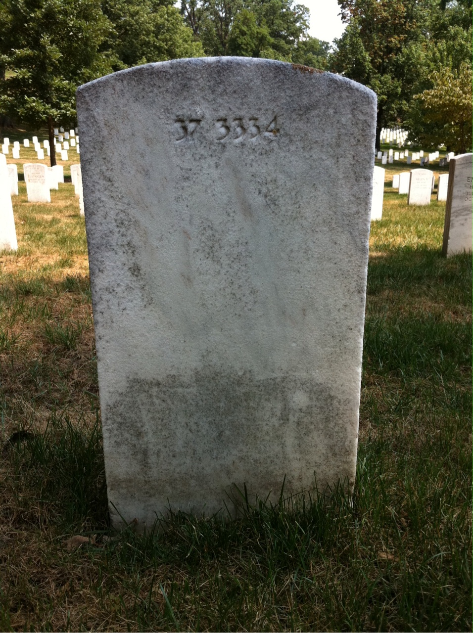 Back of headstone — Robert Baker