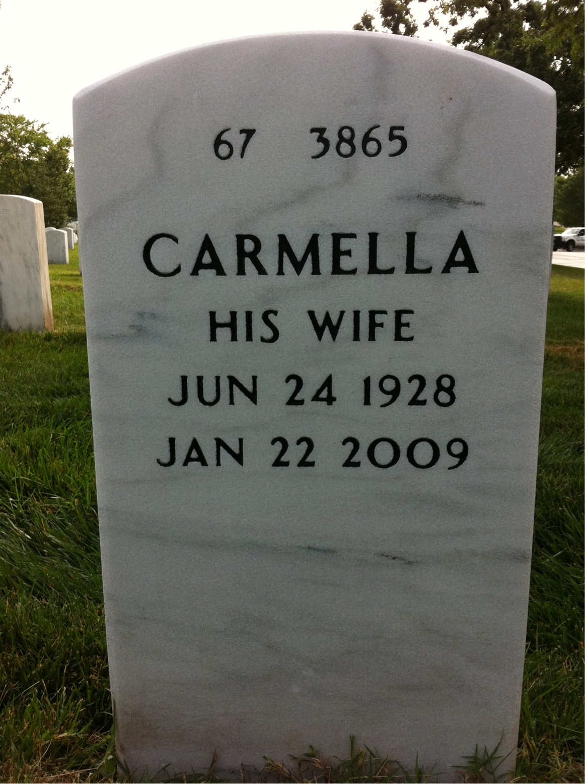 Back of headstone — Mario Picerno