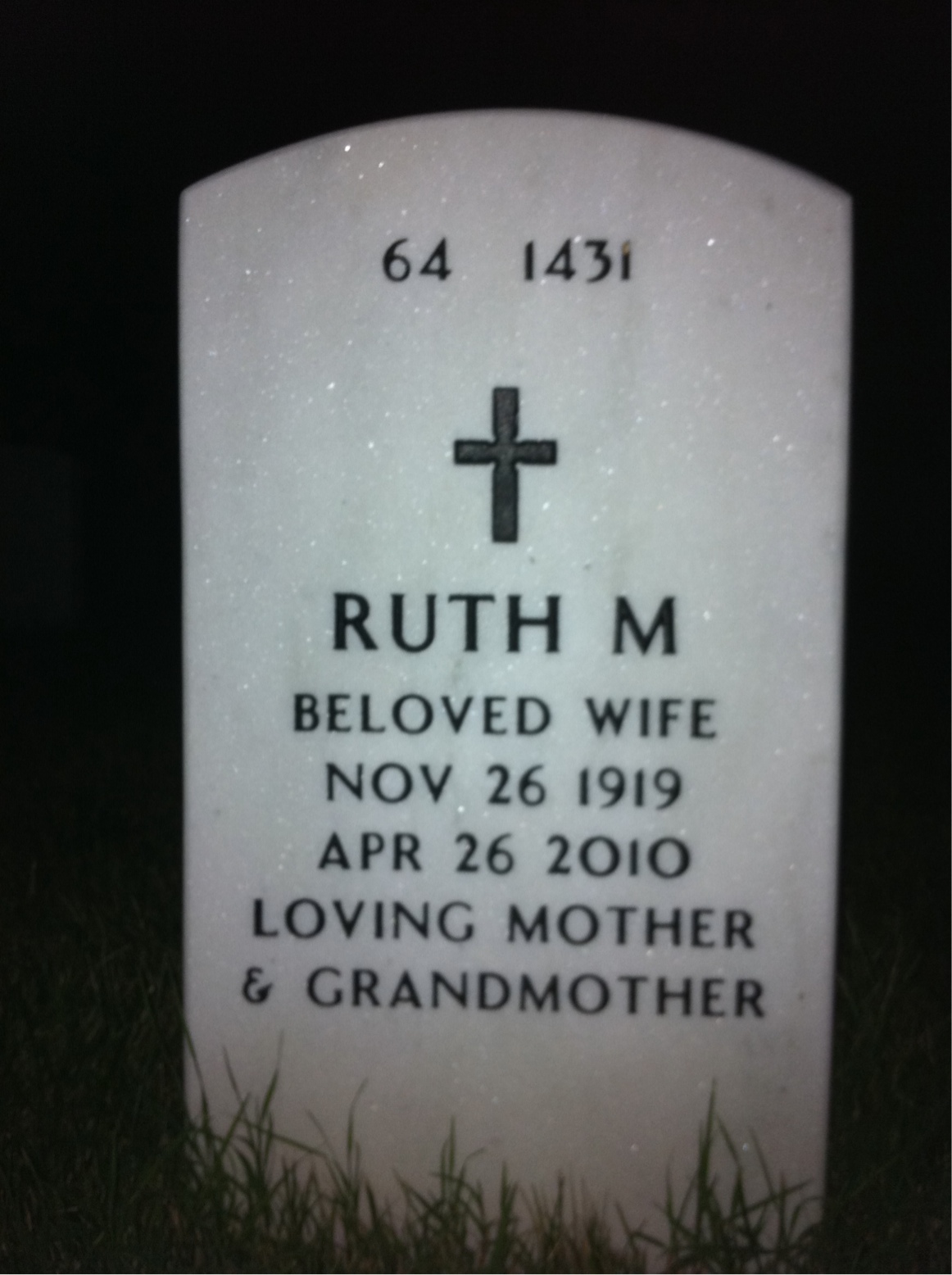 Back of headstone — James Chenault
