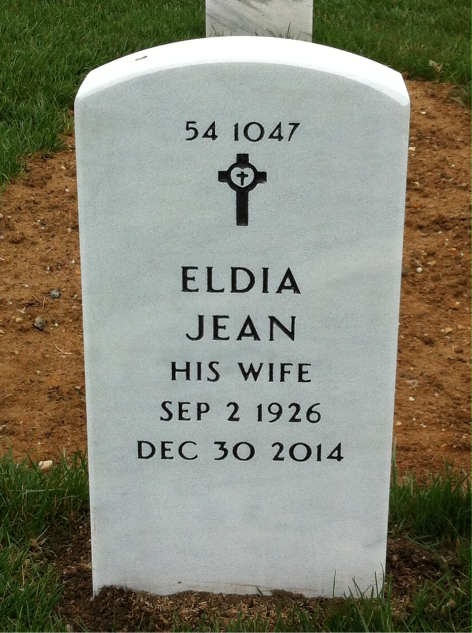 Back of headstone — Olav Loren