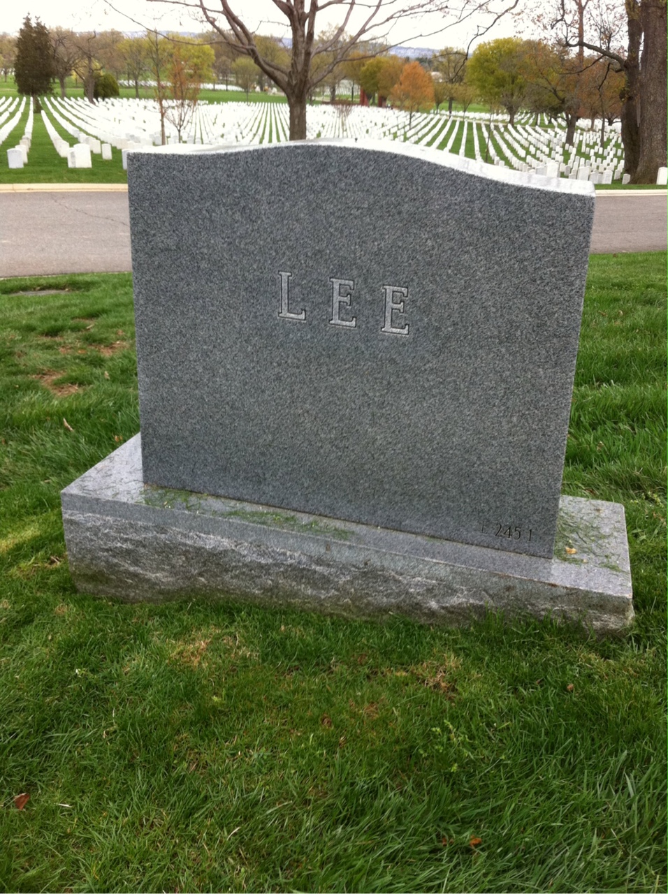 Back of headstone — Robert Lee