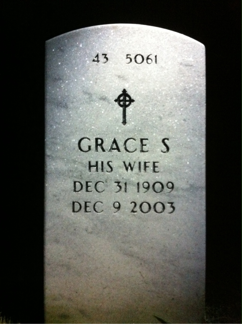 Back of headstone — Laurence Pugliese