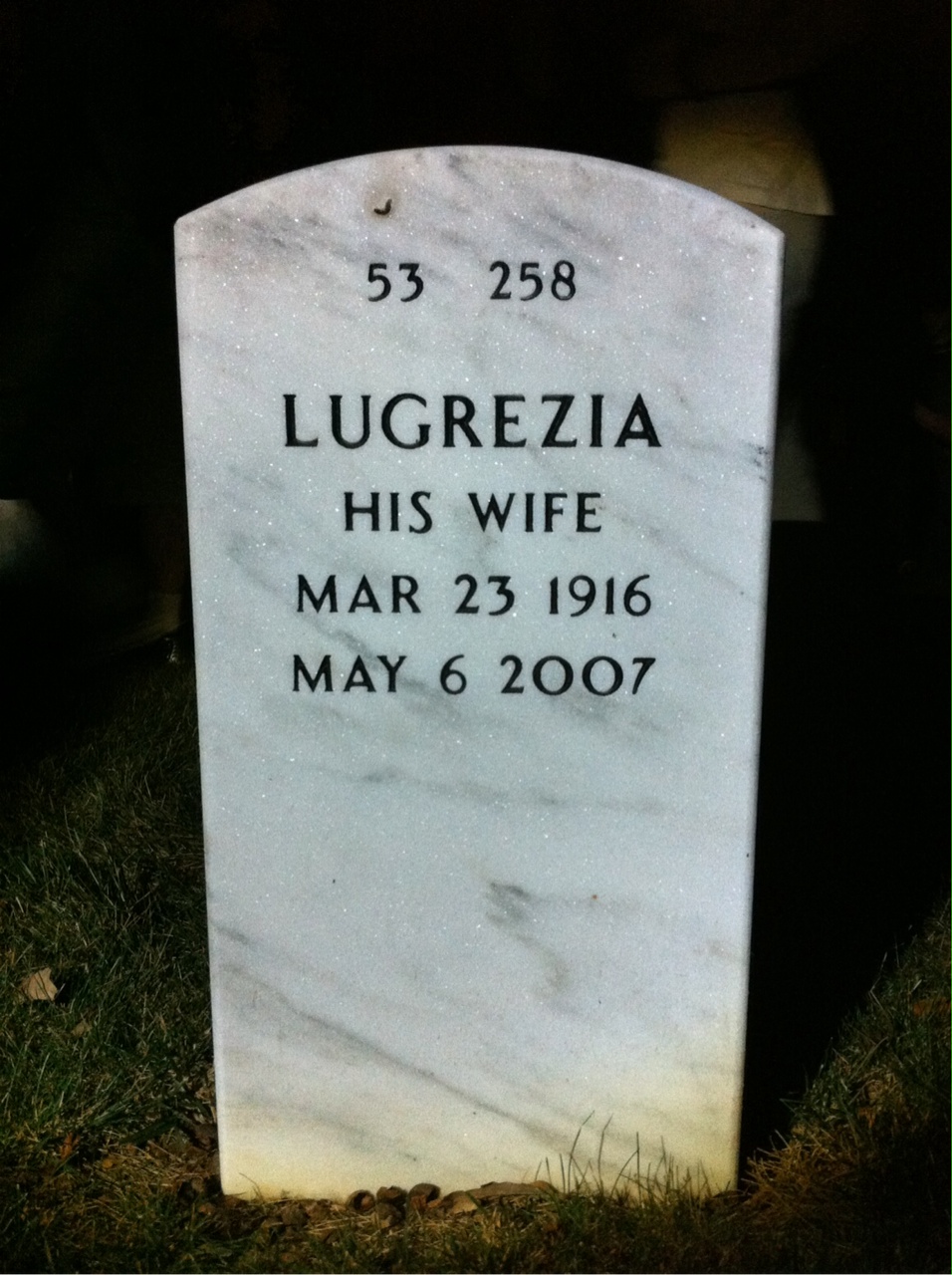 Back of headstone — Guy Parker