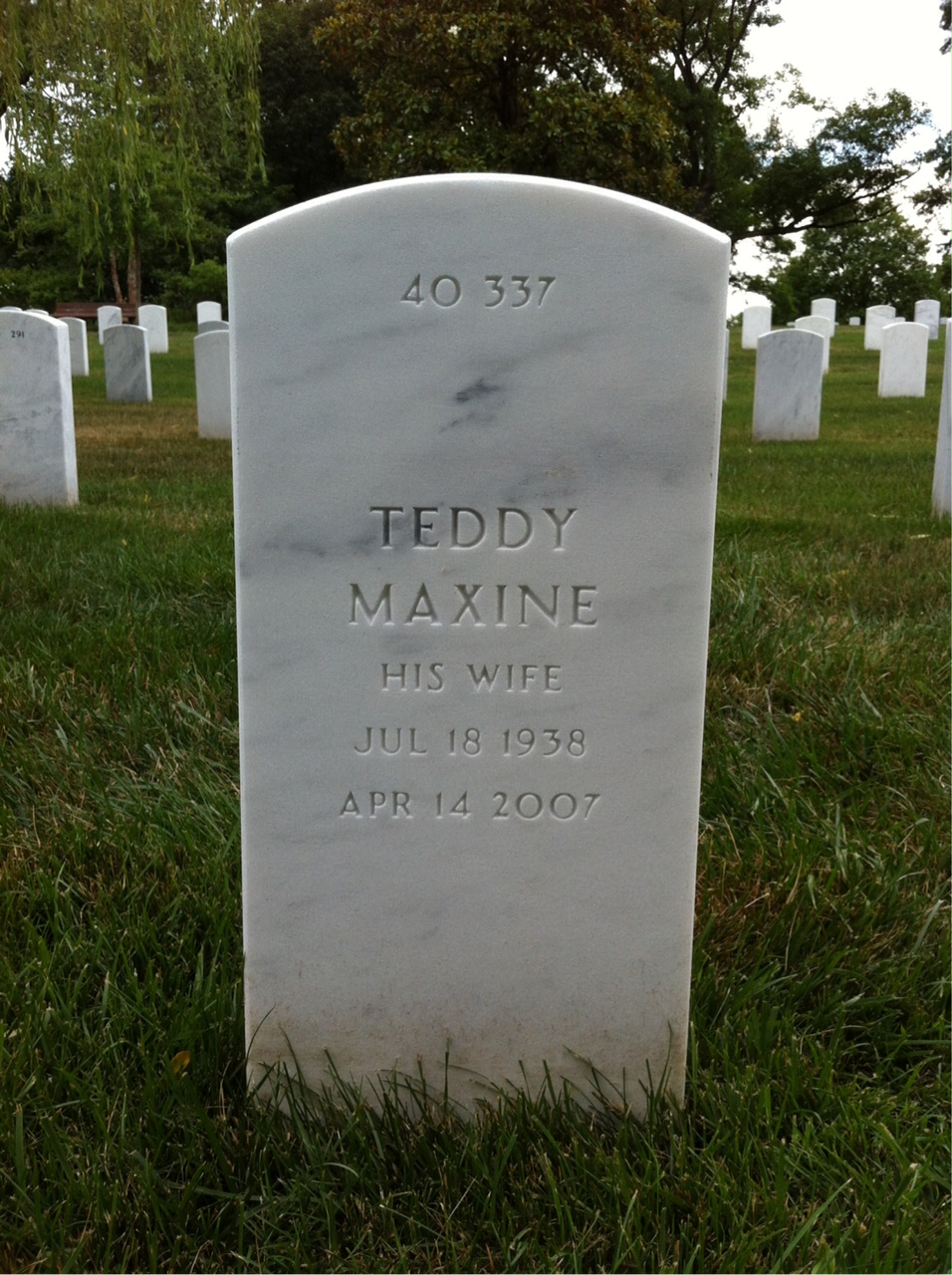 Back of headstone — Fred Lacey