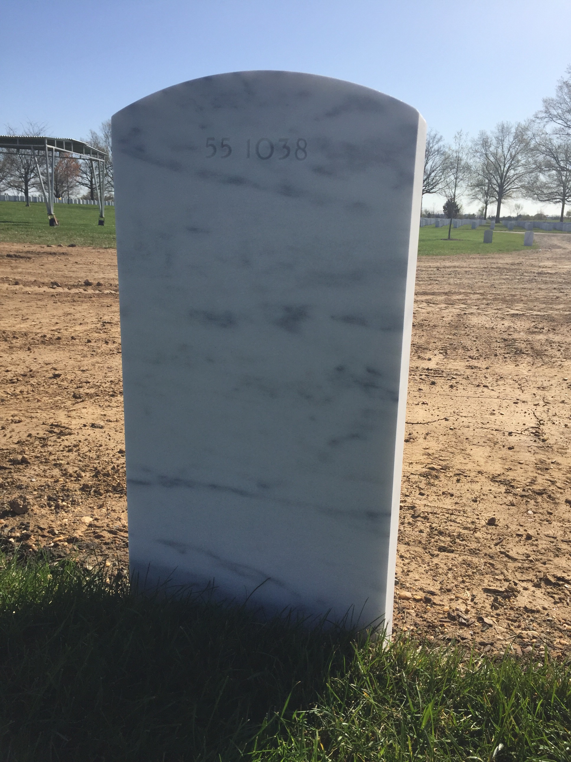 Back of headstone — Daniel James