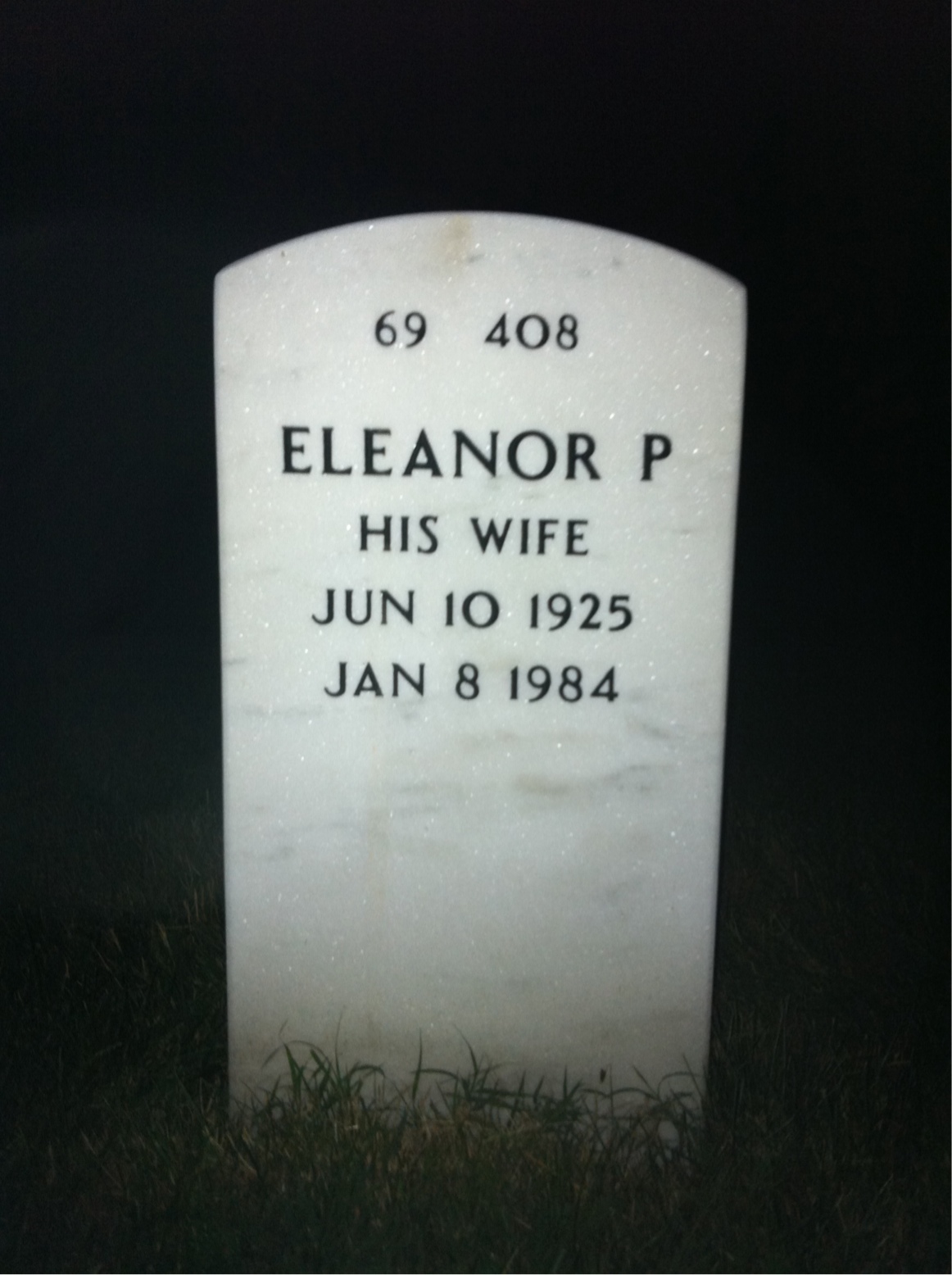Back of headstone — Ralph Starks