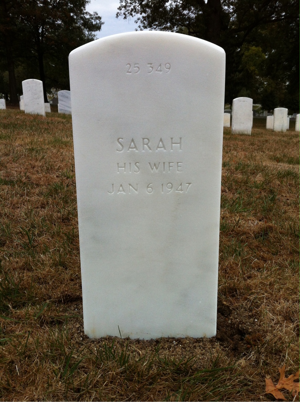 Back of headstone — William Baker