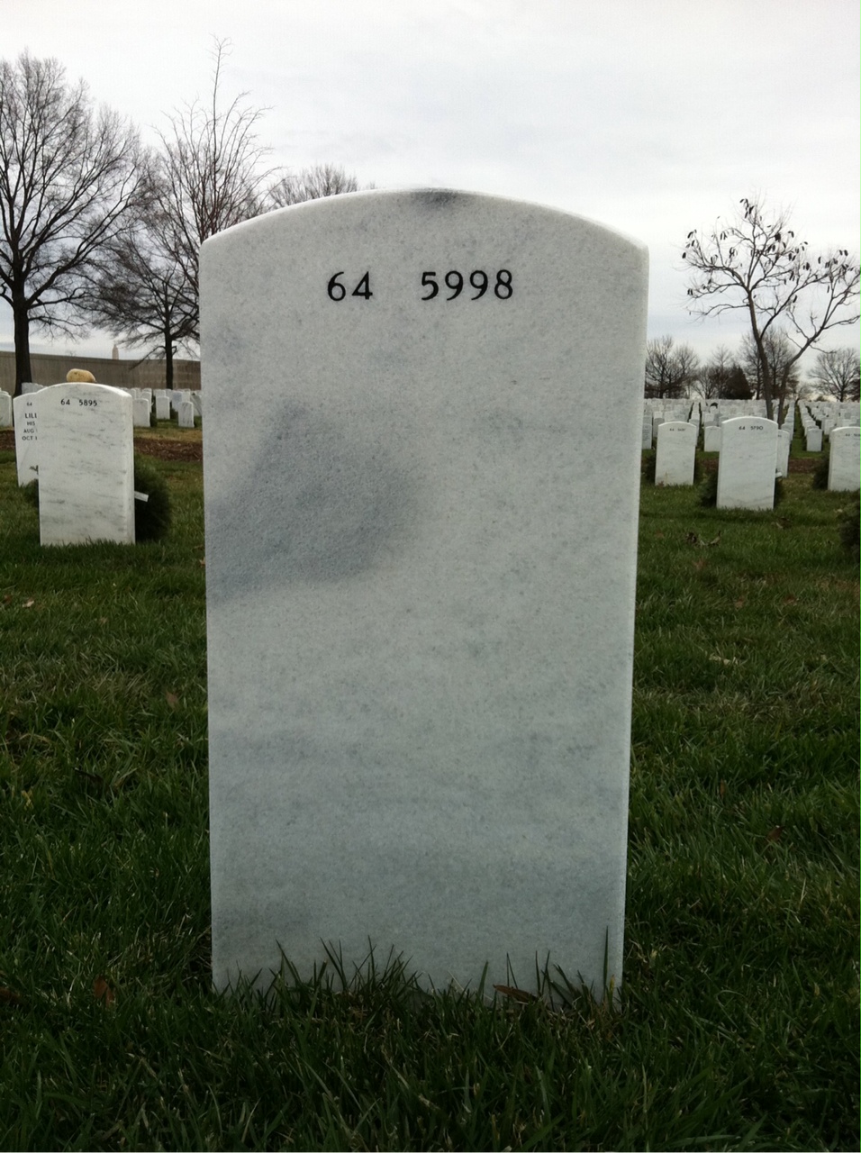 Back of headstone — Jeffrey Johnston