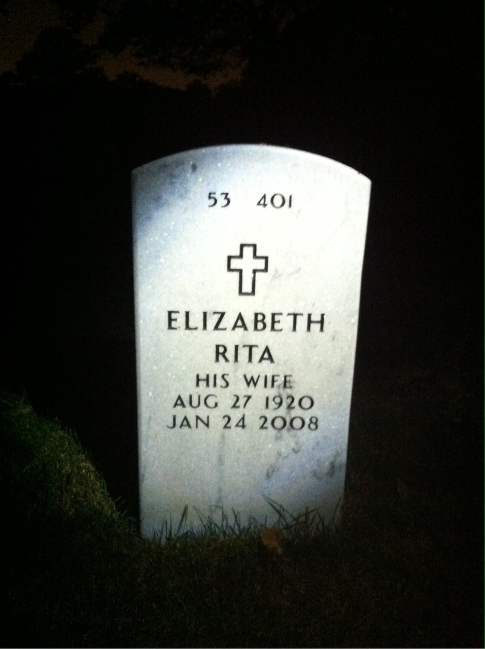 Back of headstone — Harrison Gabriel