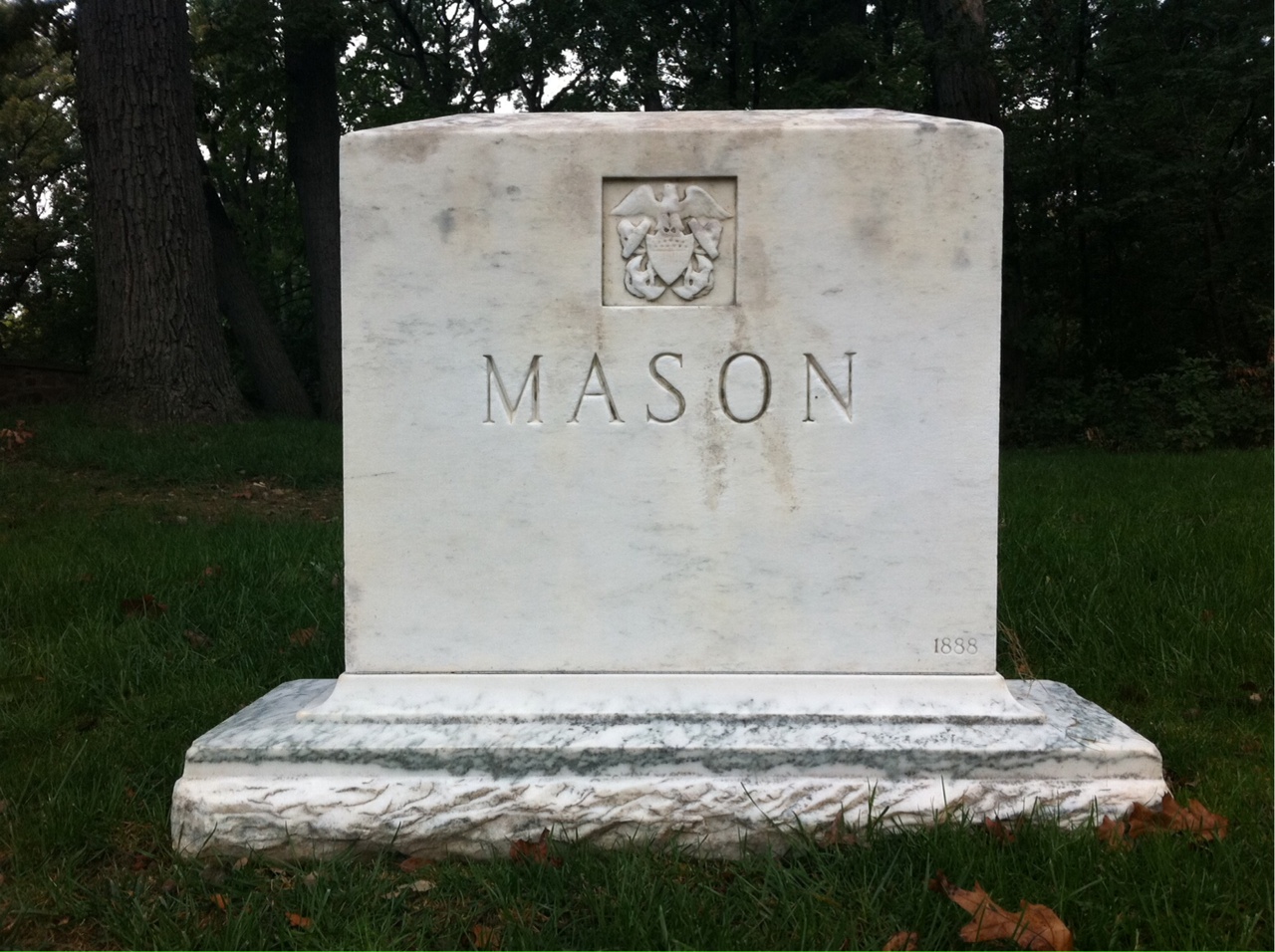 Back of headstone — Clifford Mason