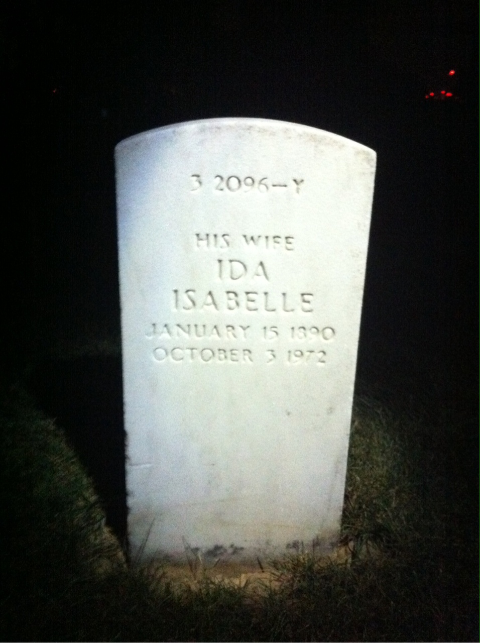 Back of headstone — Warren Bradbury
