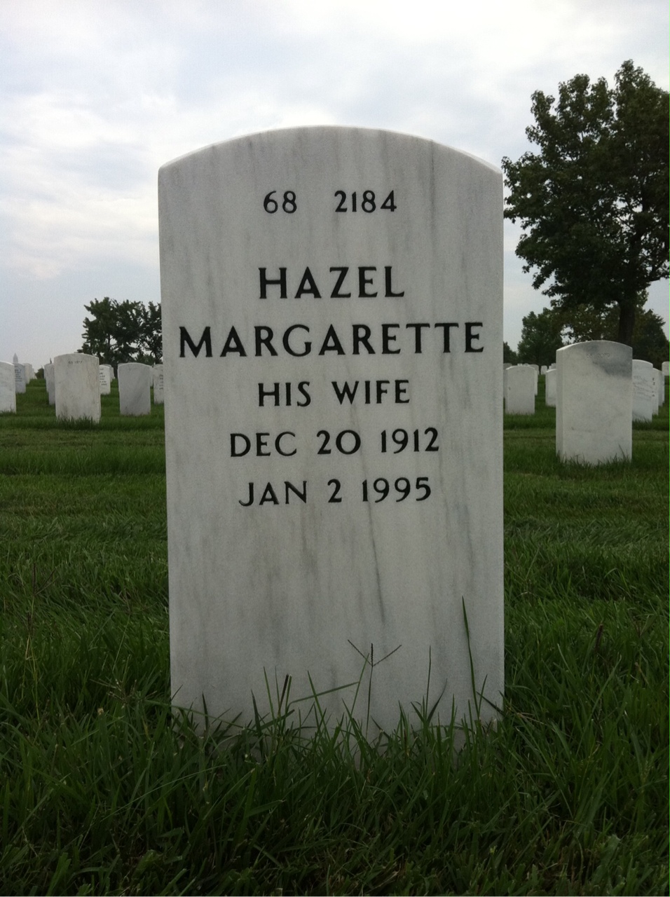 Back of headstone — Augustus Watts