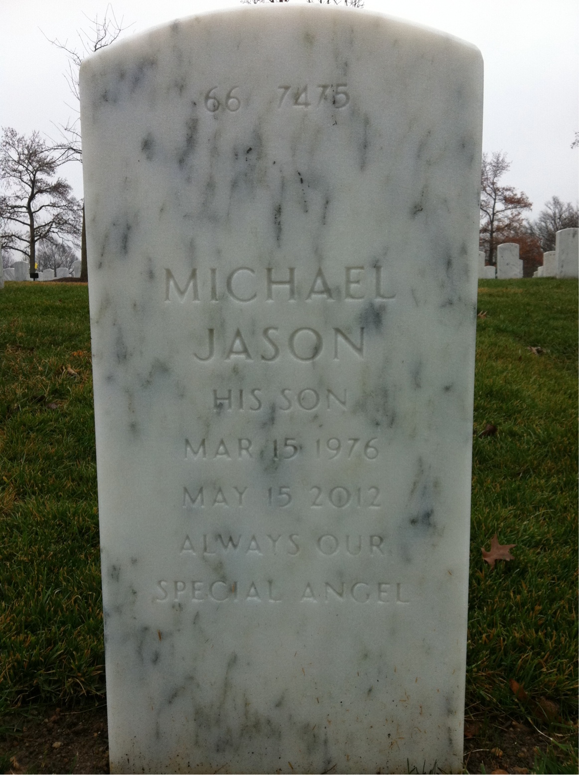 Back of headstone — Michael Mays