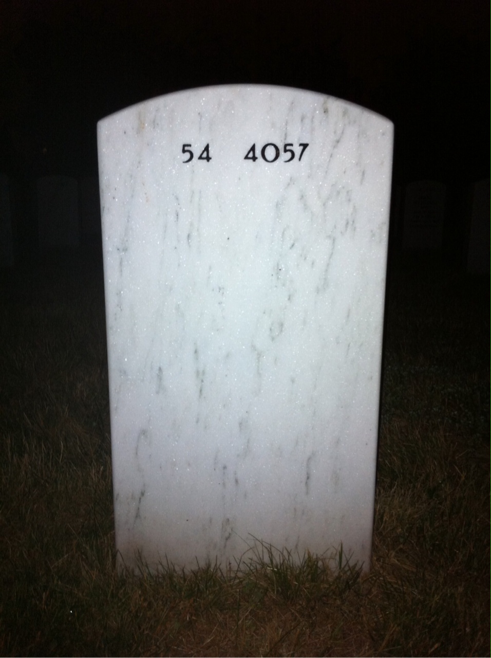 Back of headstone — William Hawkins