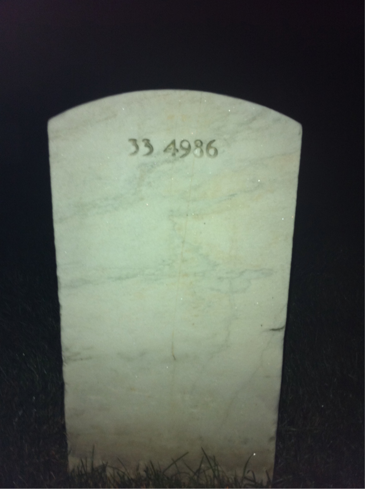 Back of headstone — John Boughamer