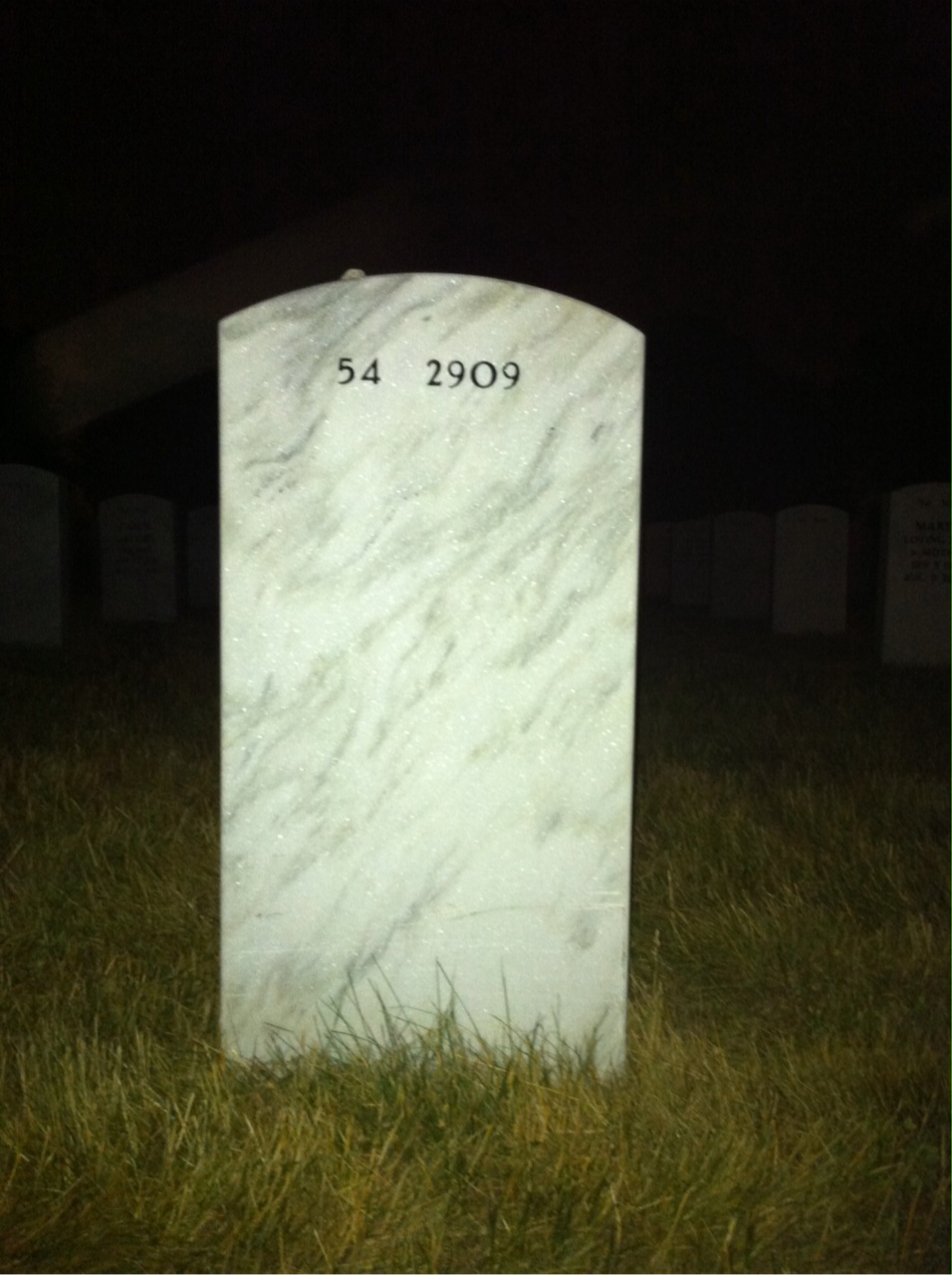 Back of headstone — Frederick English