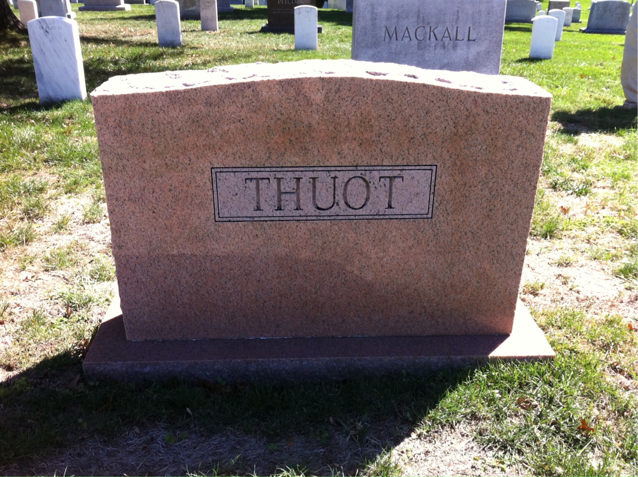 Back of headstone — Clifford Thuot