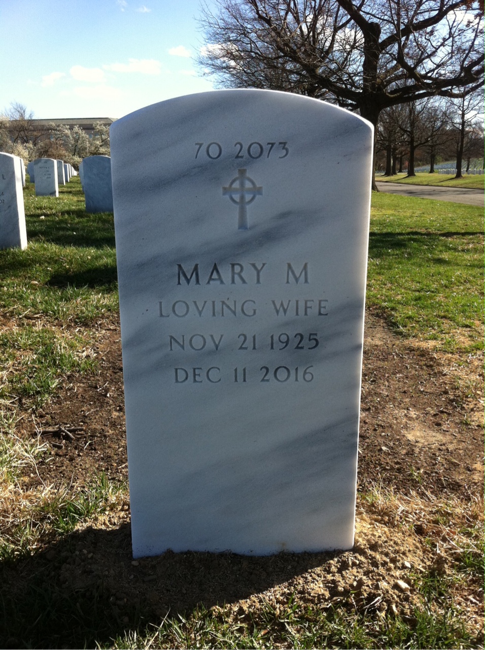 Back of headstone — James Baker