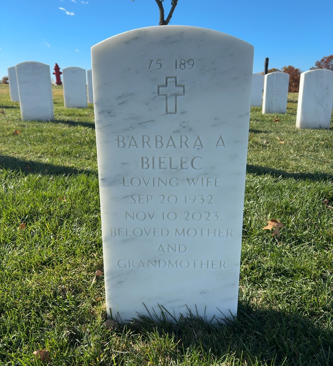 Back of headstone — Edward Bielec